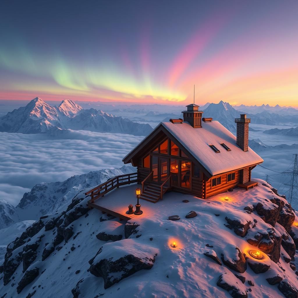 Cozy Lodge on Mount Everest: Futuristic Mountain Retreat