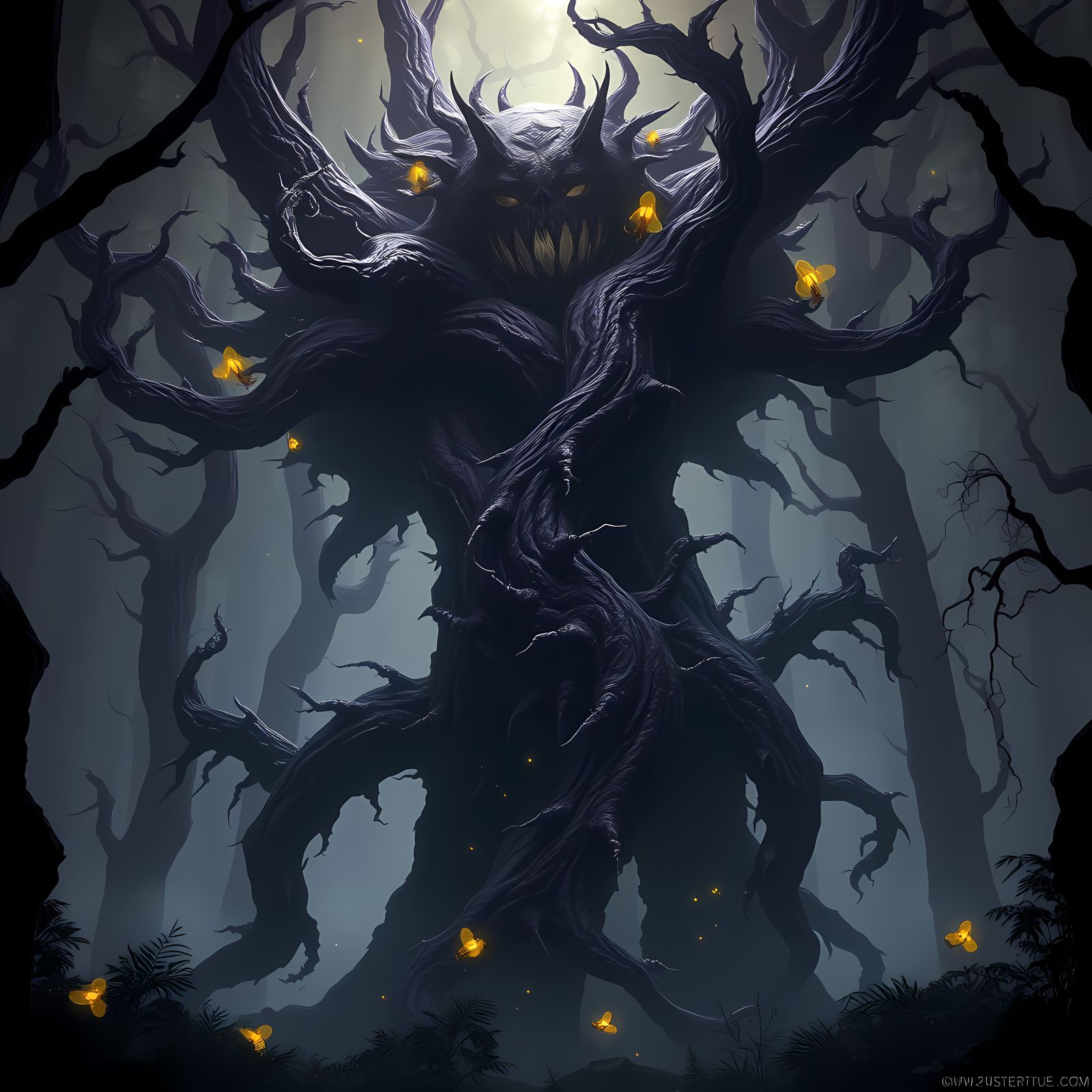 Dark Fantasy Plant Masterpiece in a Haunting Forest