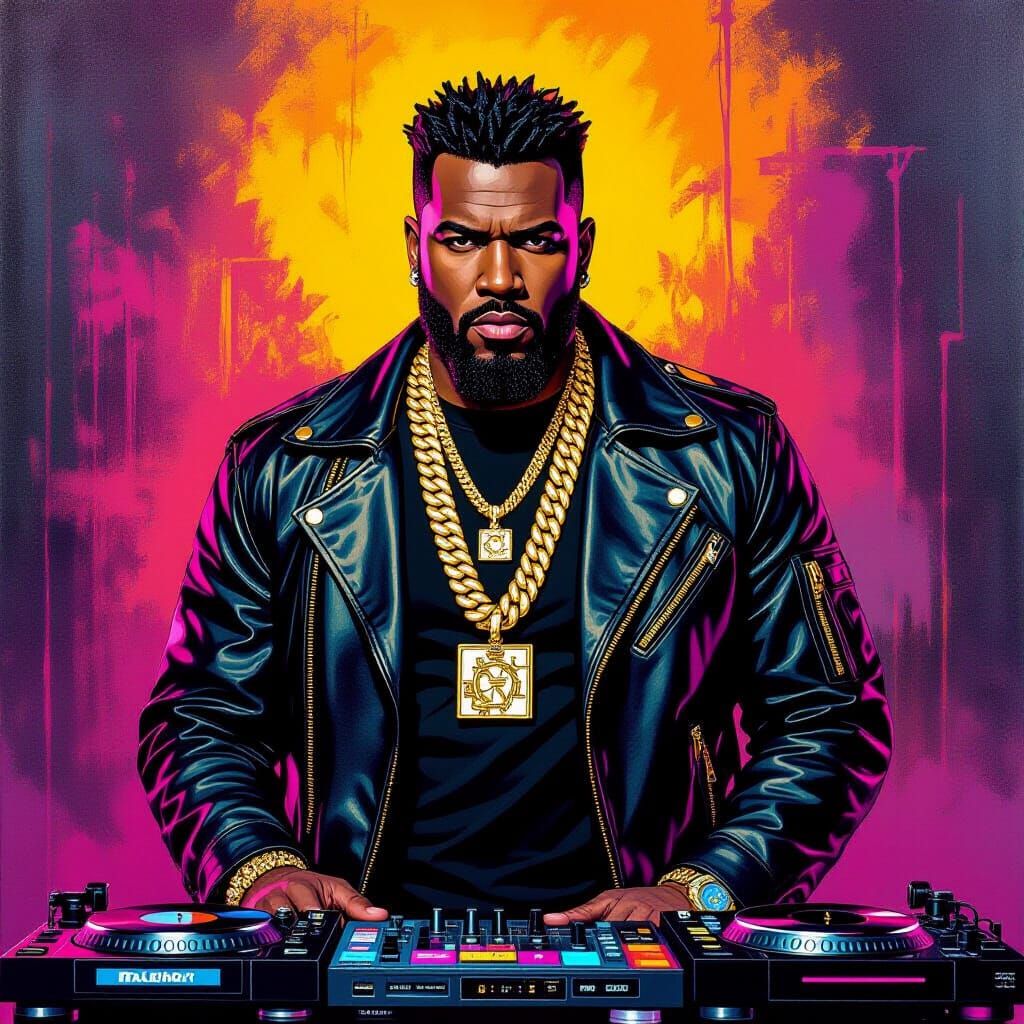 Big Daddy Kane in 80s Hip Hop Art Style