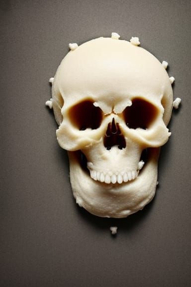 Mashed Potato Skull: Detailed 3D Food Photography