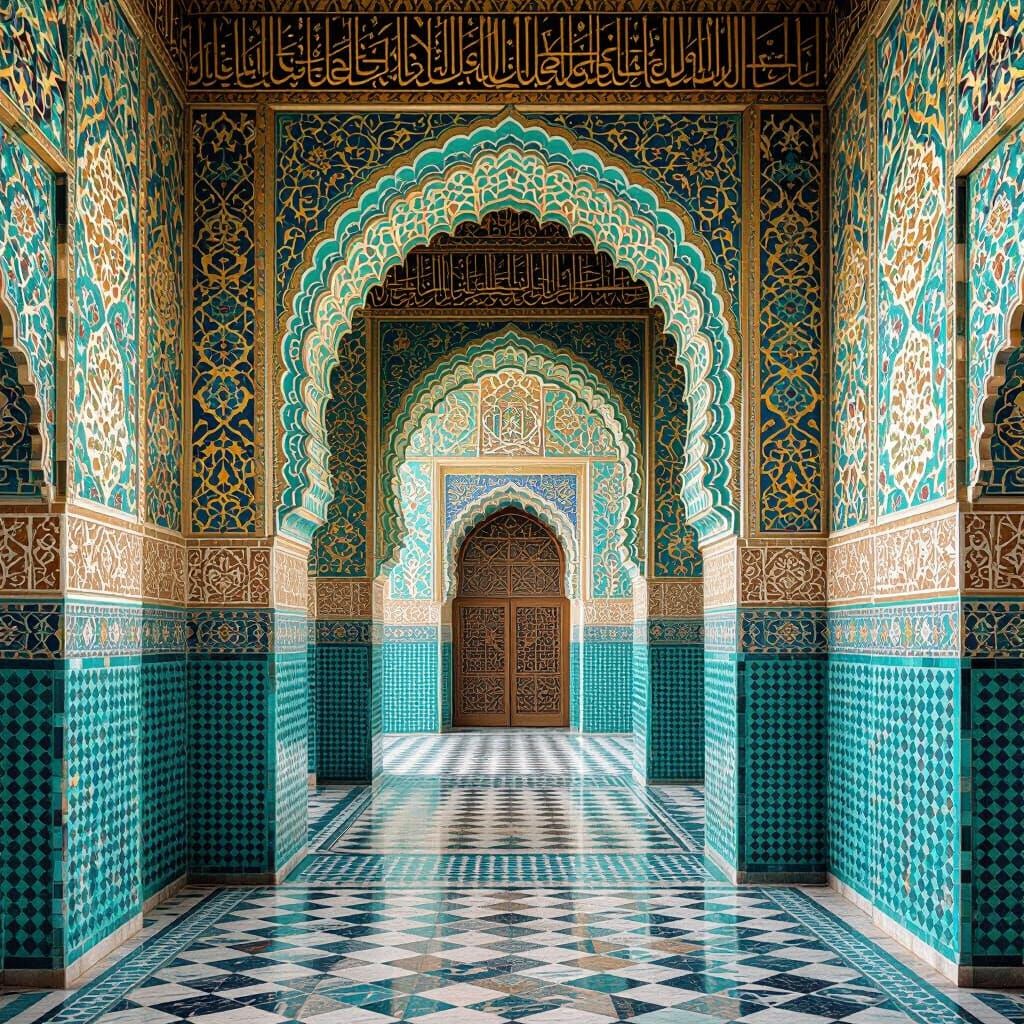 Geometric Mosaic Decorations in Grand Mosque