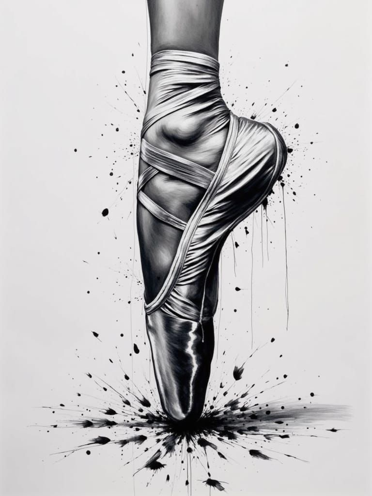 Surreal Pointe Shoe in a Ballet Aesthetic