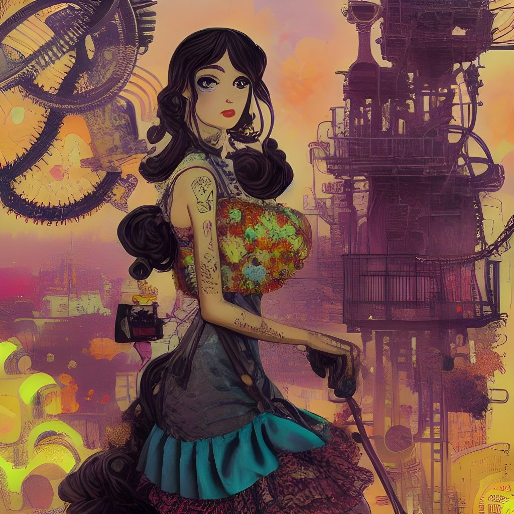 Steampunk Lisa Frank French Maid Masterpiece