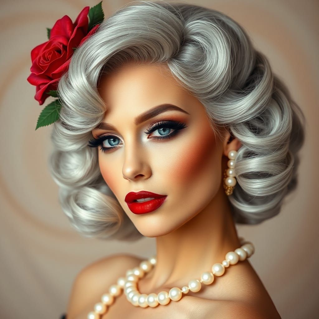 An elegant silver haired woman