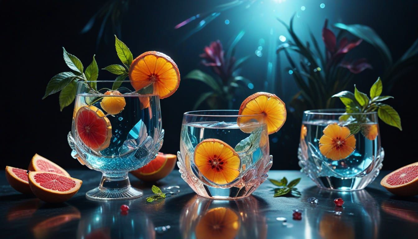 Luxurious Futuristic Cocktails in Sculpted Glassware