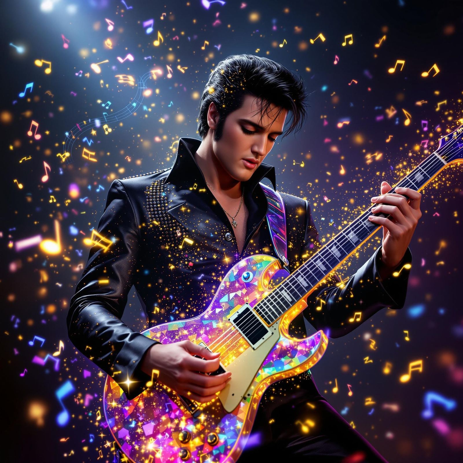 Electric Dream of Elvis Presley in Futuristic Vibes