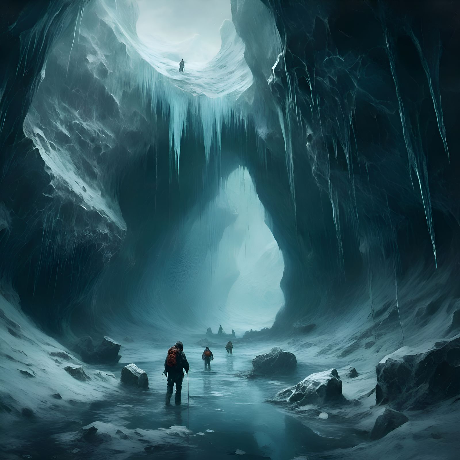 Antarctic Horror: Floating Rocks in Ice Cave