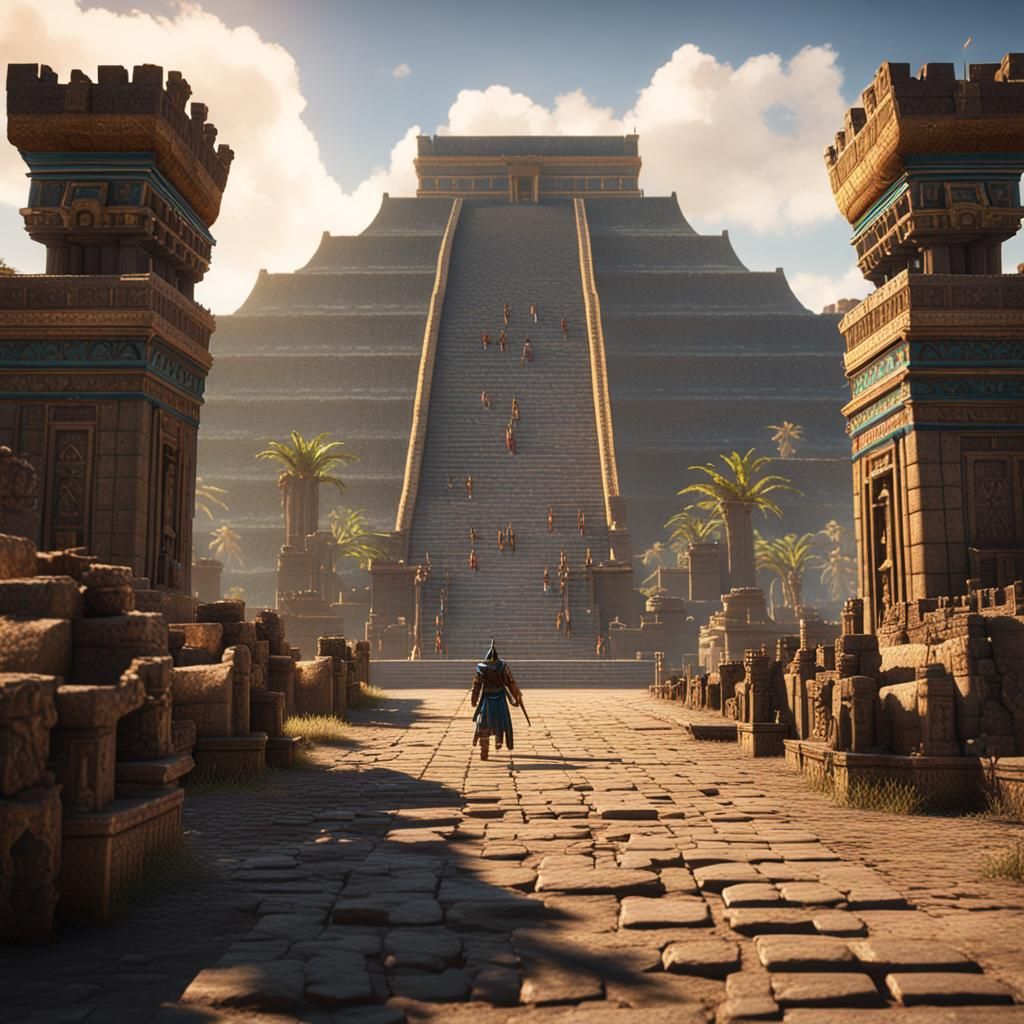 Tenochtitlan in Epic 3D Videogame Style
