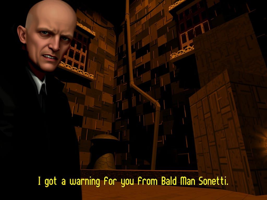Bald Man Sonetti Issues Warning in Mysterious Setting