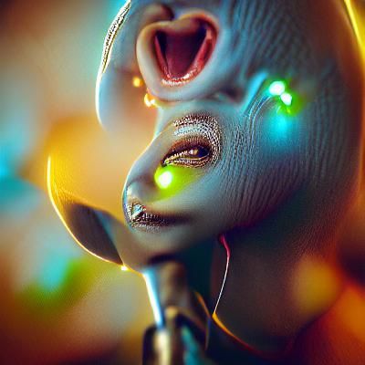 Singing Alien in 8K 3D Render