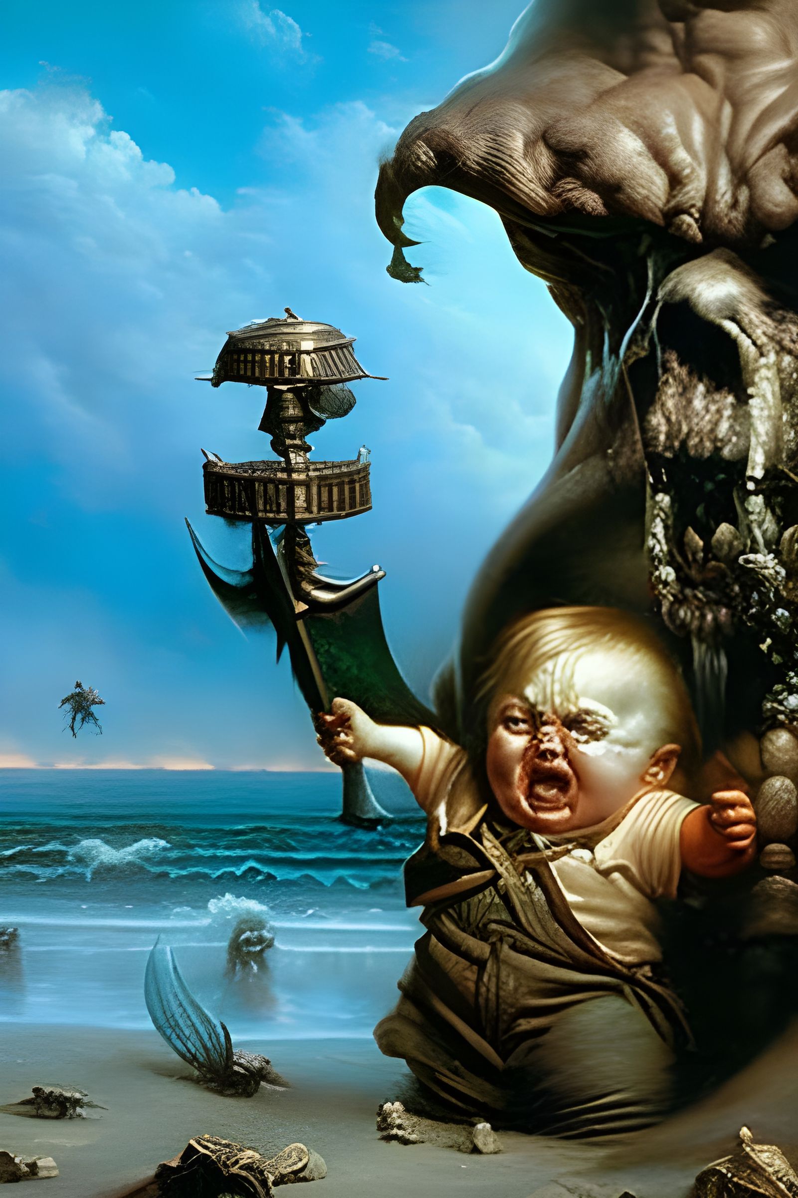 Ominous Super Creep Horror Painting