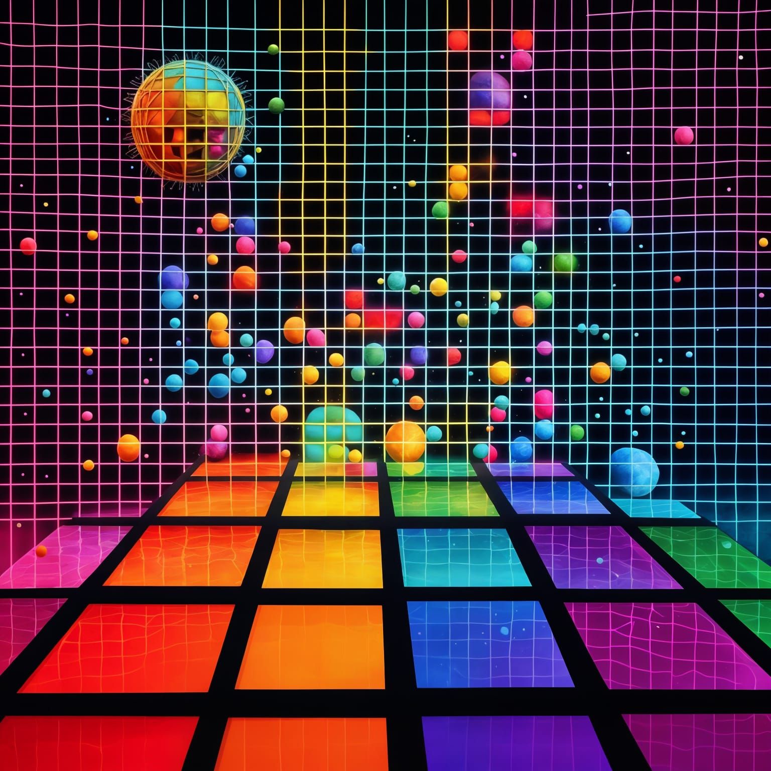 Abstract Grid Texture with Deep Multilayered Colors