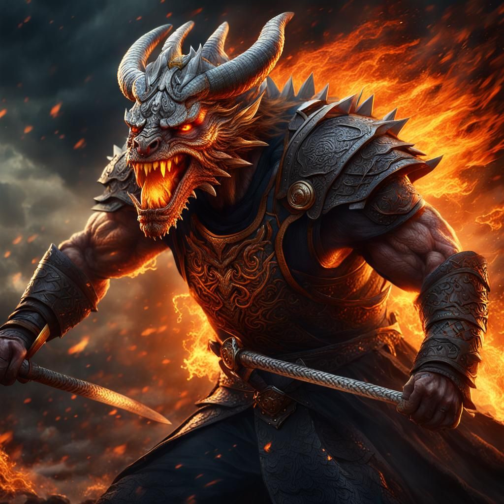 Viking Warrior with Dragon Beard Concept Art