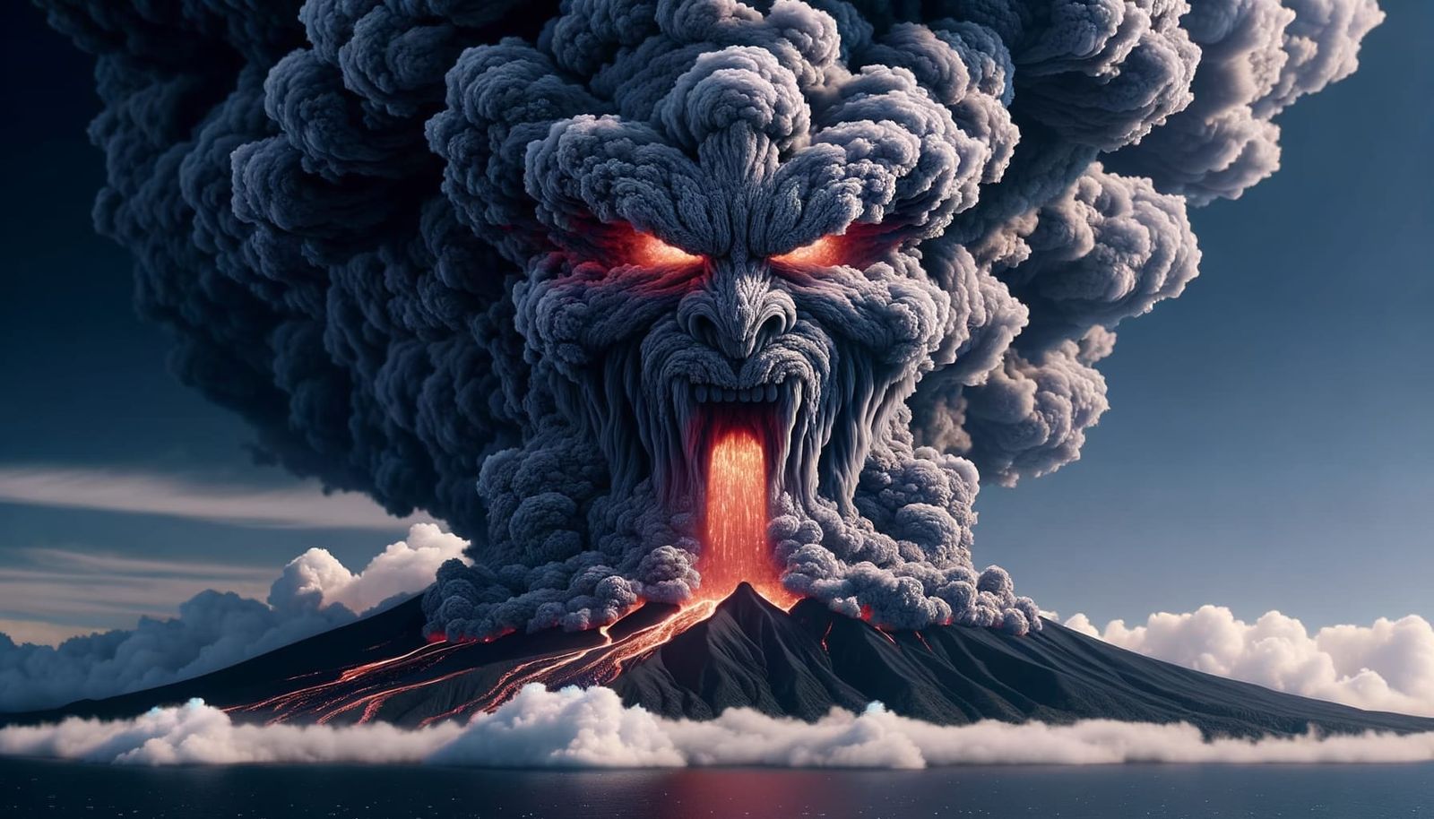 Volcanic Eruption Creates Maori Warrior Pareidolia