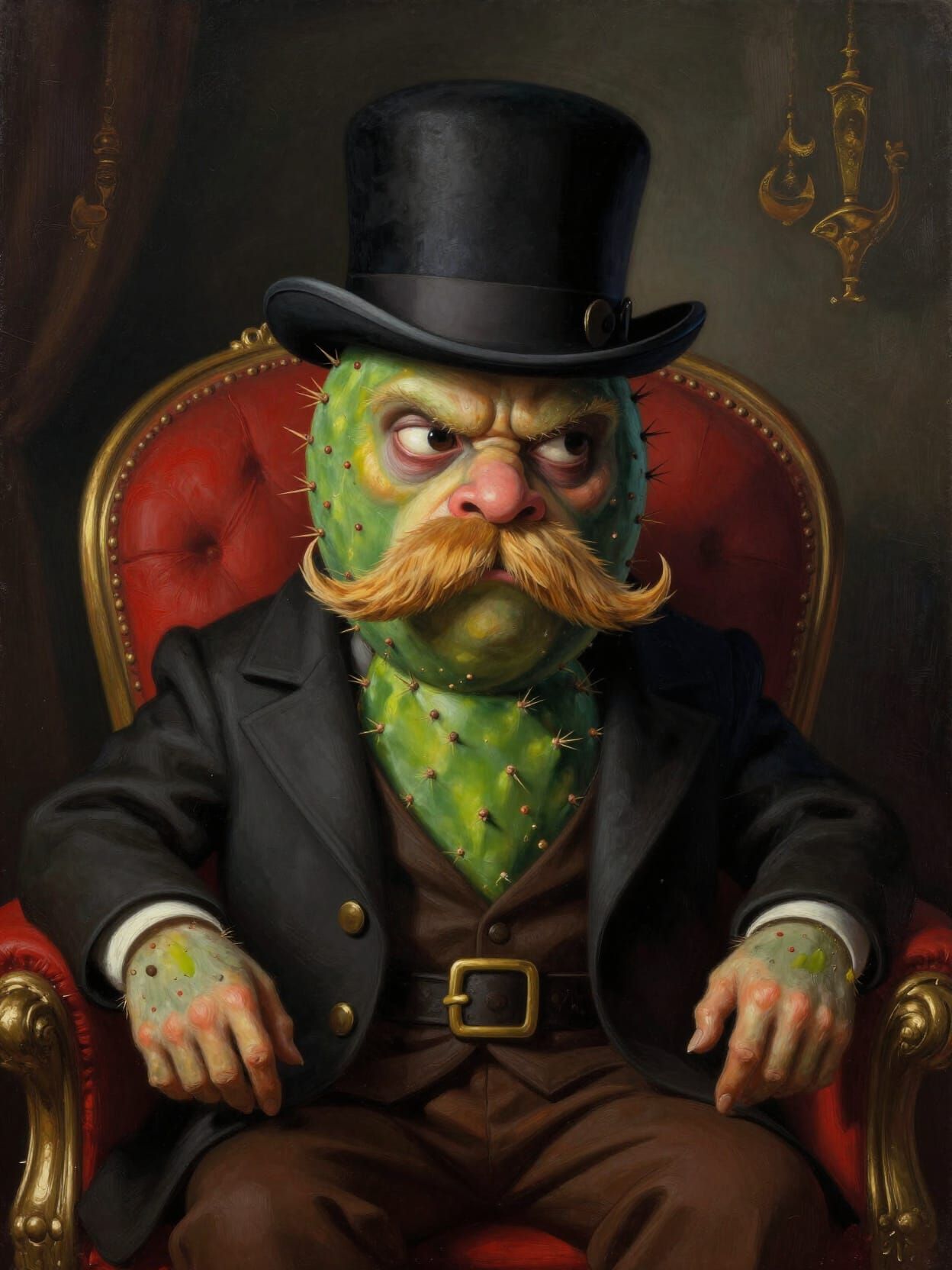 Grumpy Pear Noble in Bowler Hat with Mustache