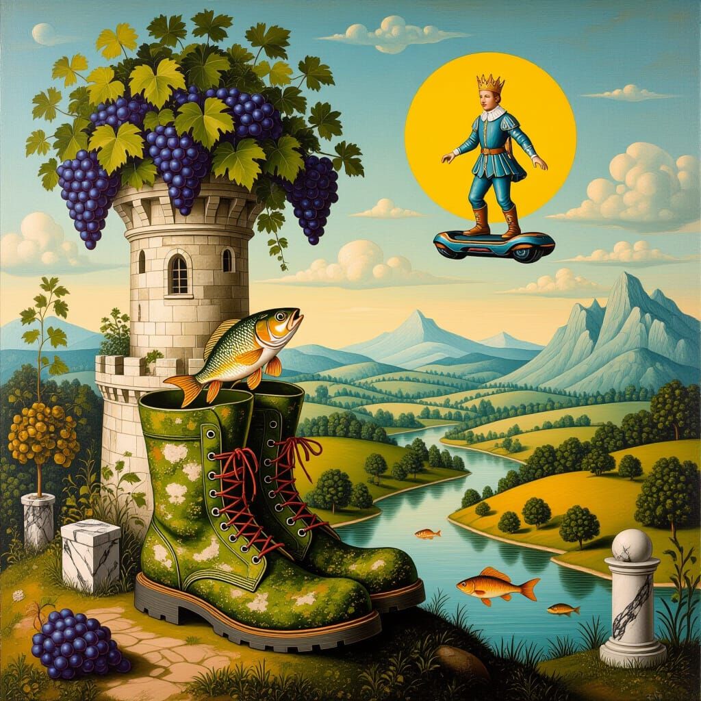 Mossy Boots and Fish in Bosch Style