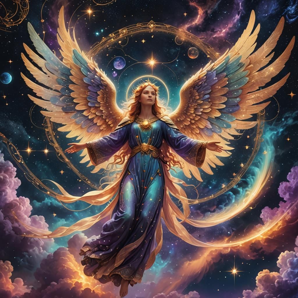 Angelic Cosmic Sky with Ethereal Constellations