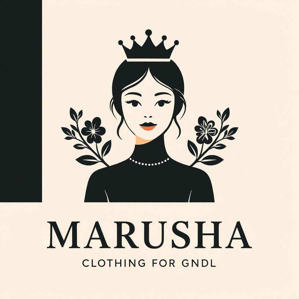 Elegant Marusha Logo: Modern Fashion for Girls