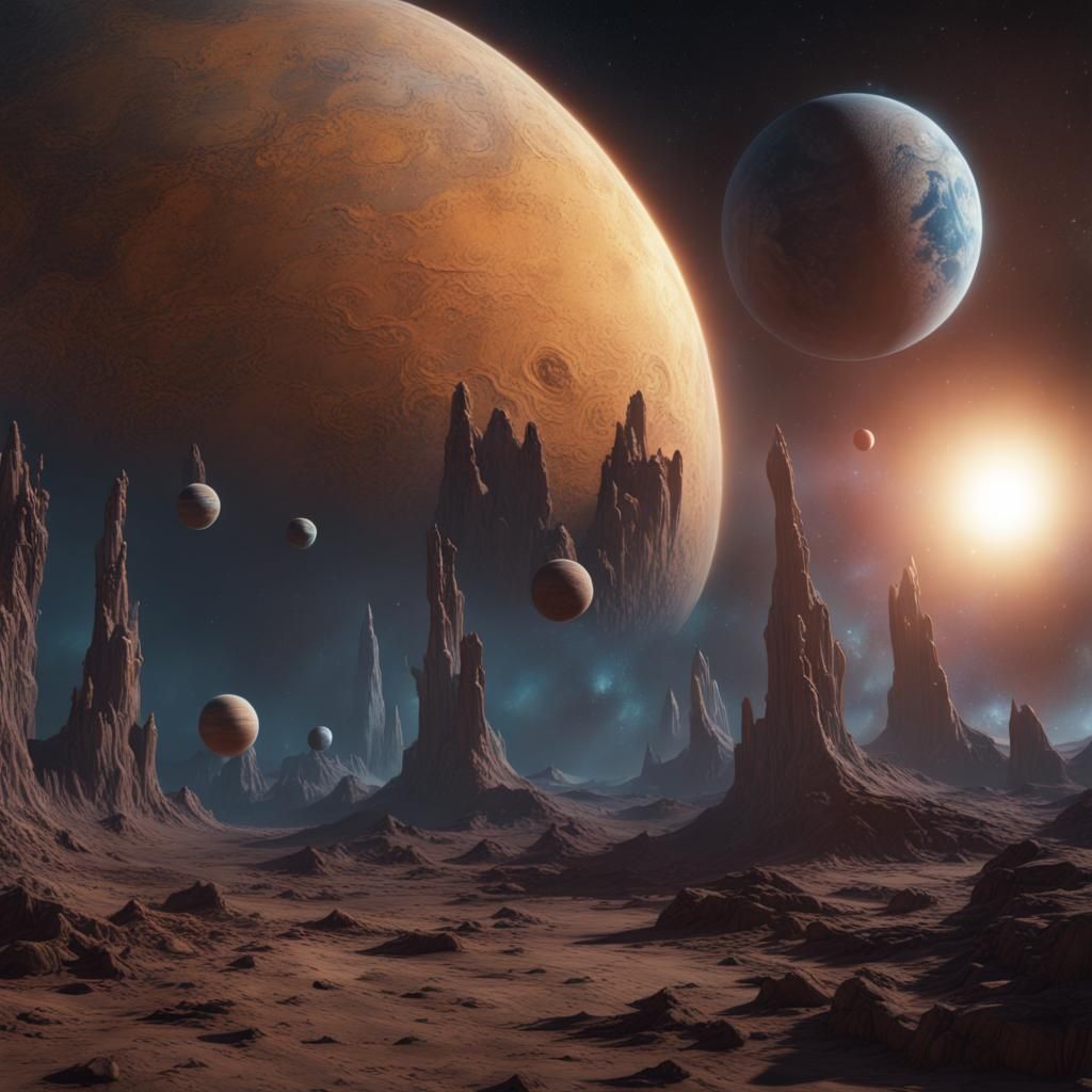 Detailed Matte Painting of the Solar System