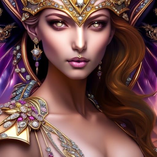 Dreamy Angel Princess Portrait in Hyperdetailed Style