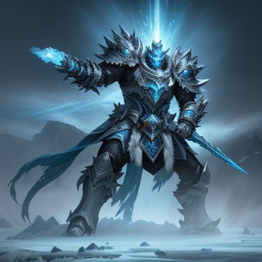 Polar Bear Warrior in Ice Armor with Ice Cannon