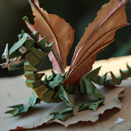 Leaf Dragon in Dark Fantasy Style