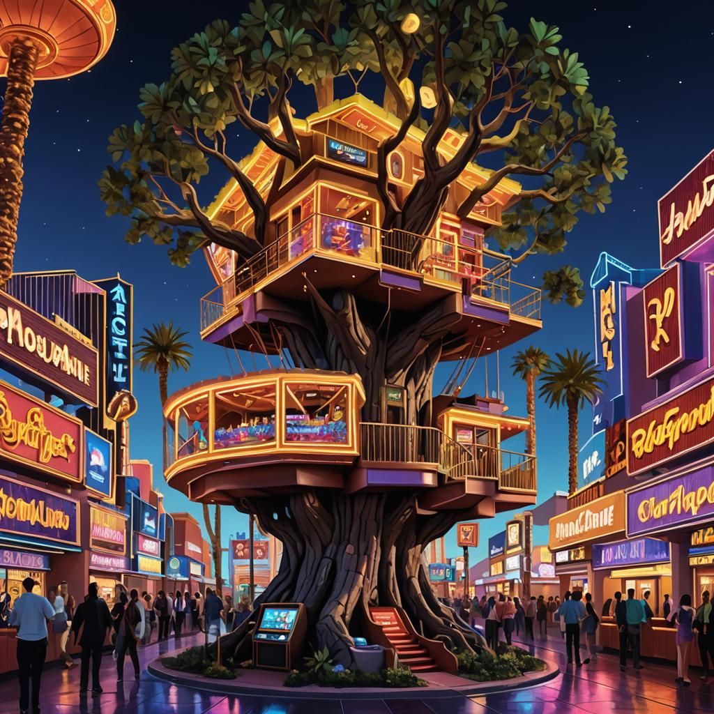 Rock n' Roll Treehouse Casino in Las Vegas Style