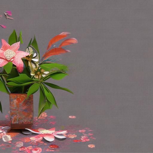 Japanese Ikebana and Origami Paper Art