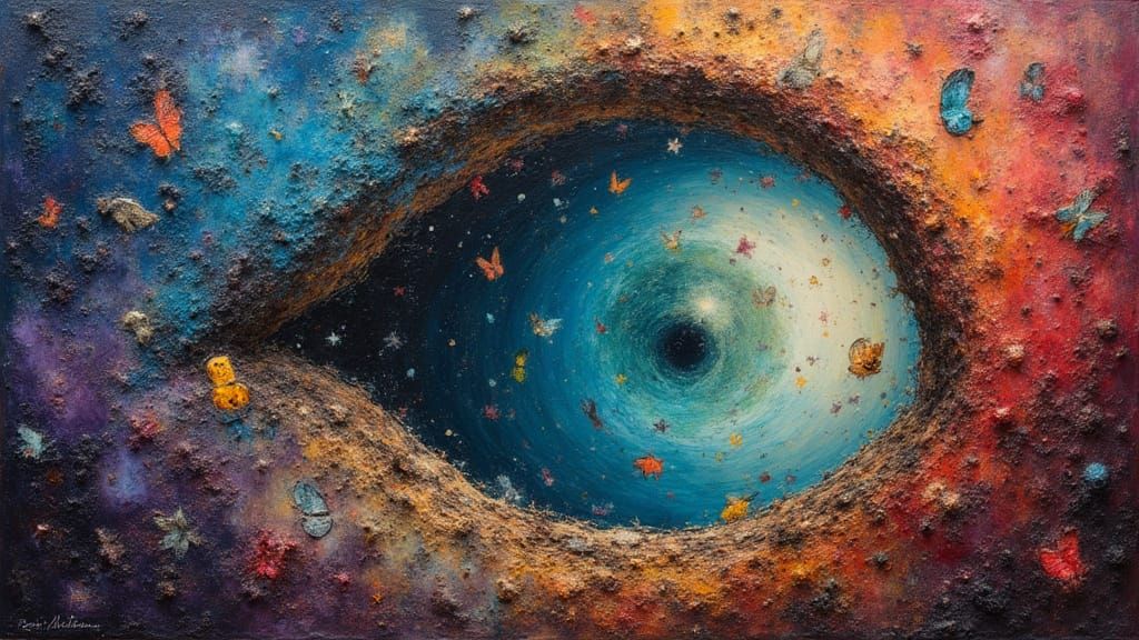 World Through Keyhole: Hypermaximalist Oil Painting