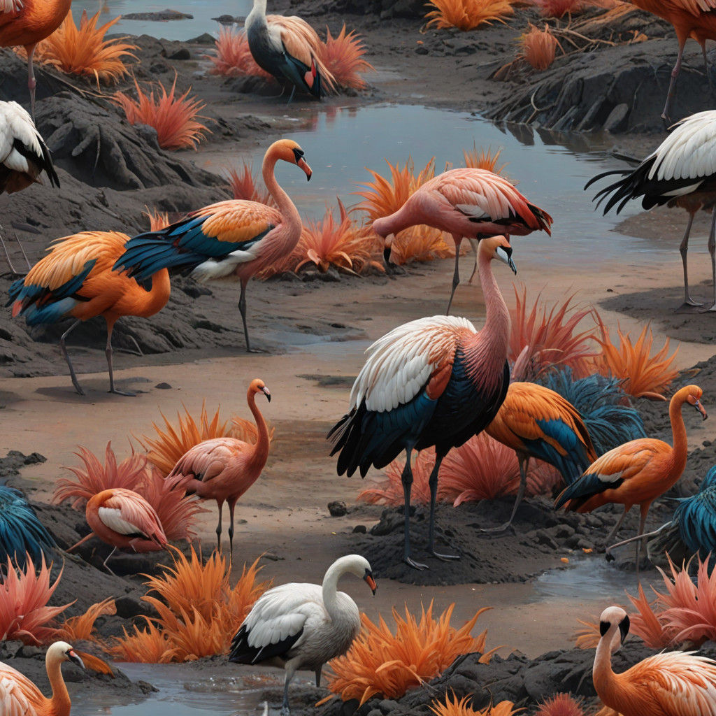 Surreal Swan-Flamingo-Hybrid Reveals Fiery, Iridescent Beaut...