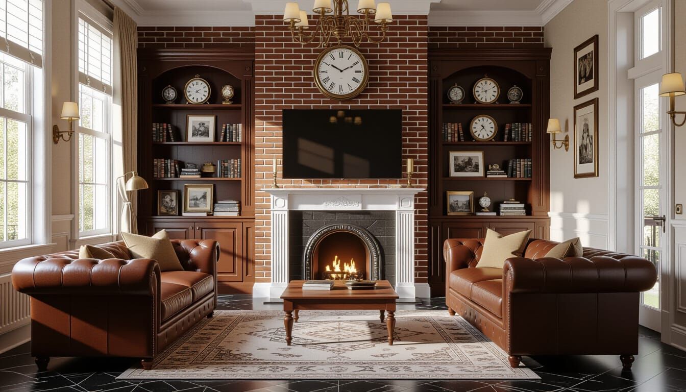 Vibrant Victorian Living Room with Cinematic 3D Render