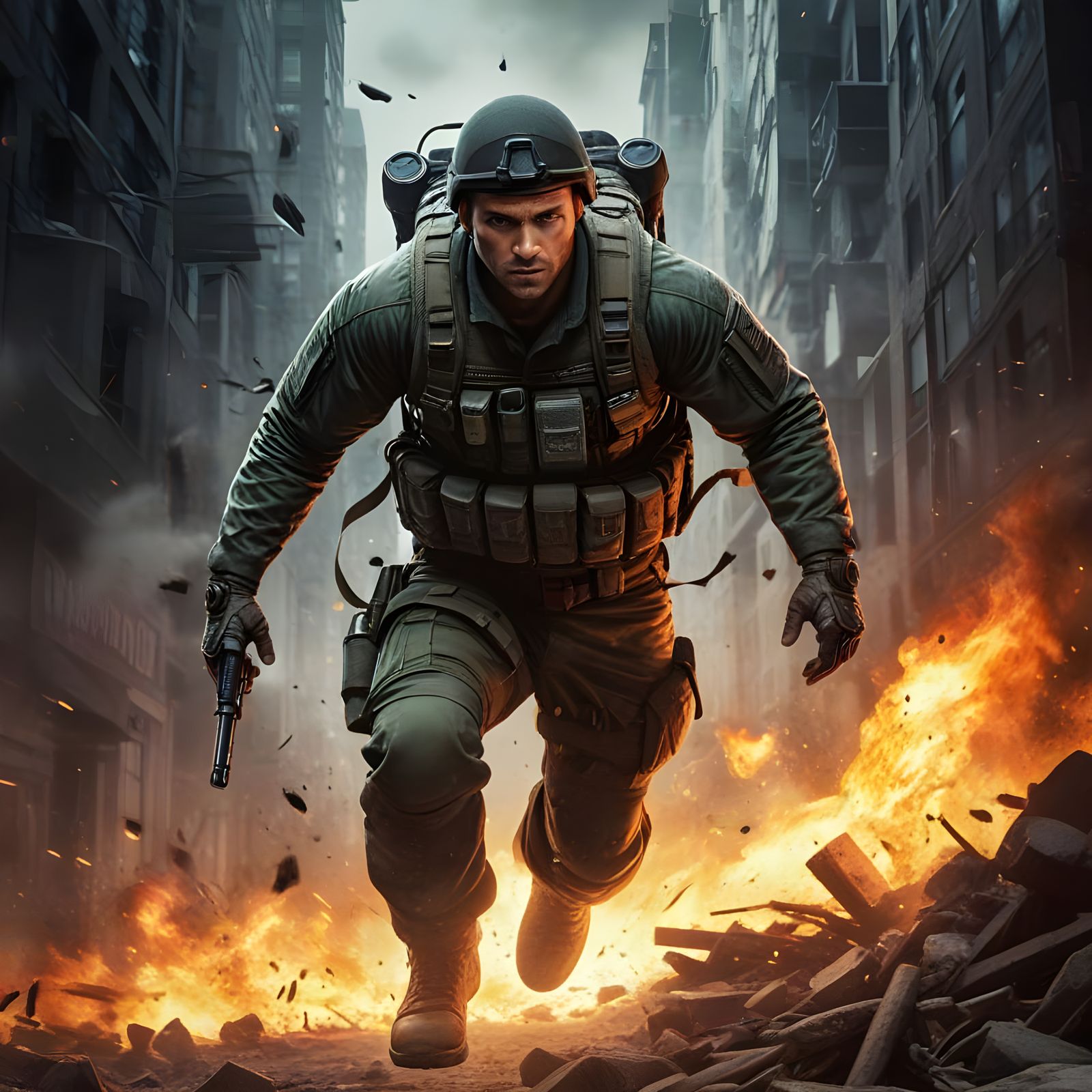 Commando Comic Hero in Combat