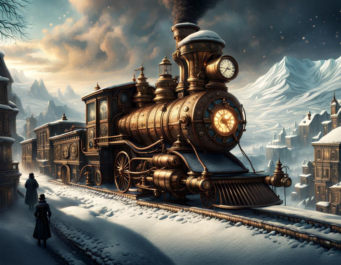 Steampunk Winter: Epic Cinematic Digital Matte Painting