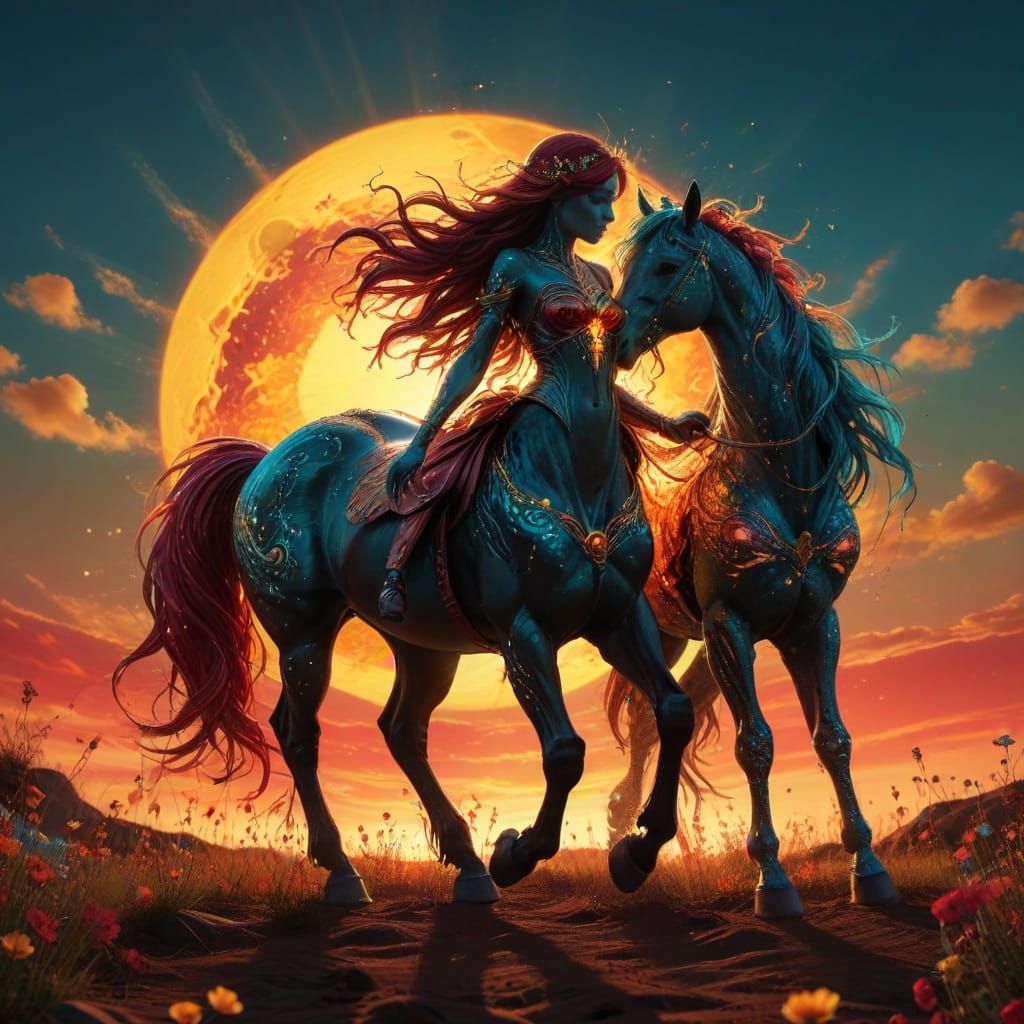 Cyber Fairycore Princess Lost in Sunset Dreams