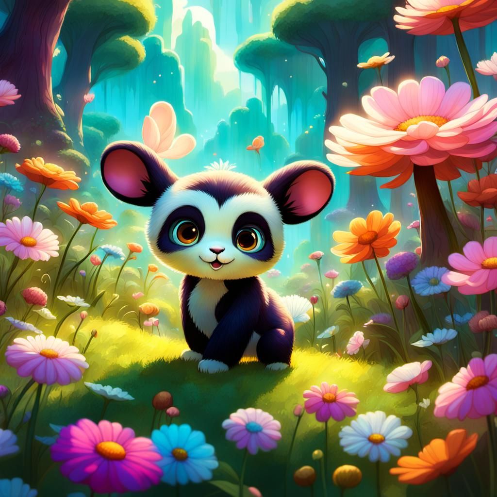 Lulu's Enchanted Field: Whimsical Fantasy Art