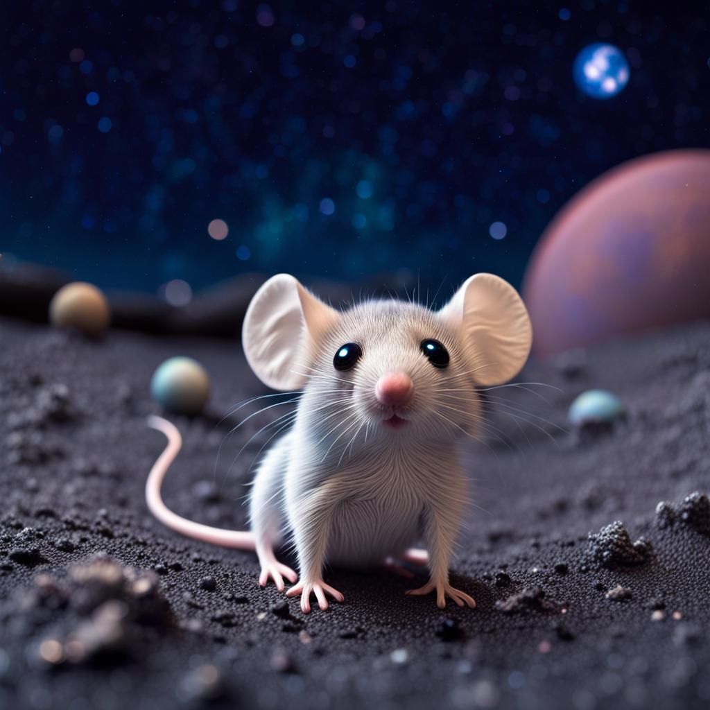 Crystal Chibi Mouse on Moon, Macro Photograph