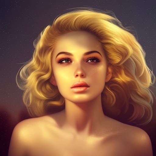 Cosmic Pinup Girl with Coconut Cream Pie