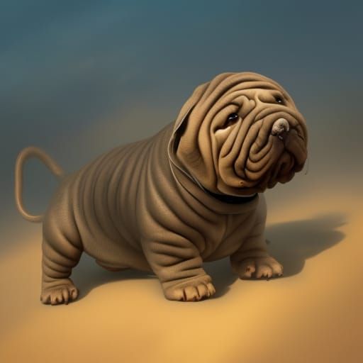 Shar Pei Aviator in Hyperdetailed Digital Art