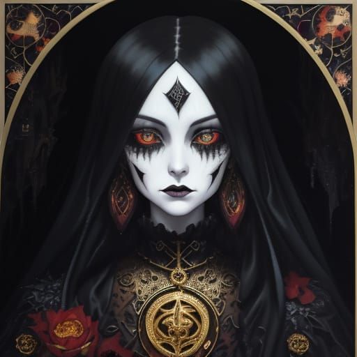 Nightmare Gothic Autumn Market: Mixed Media Collage