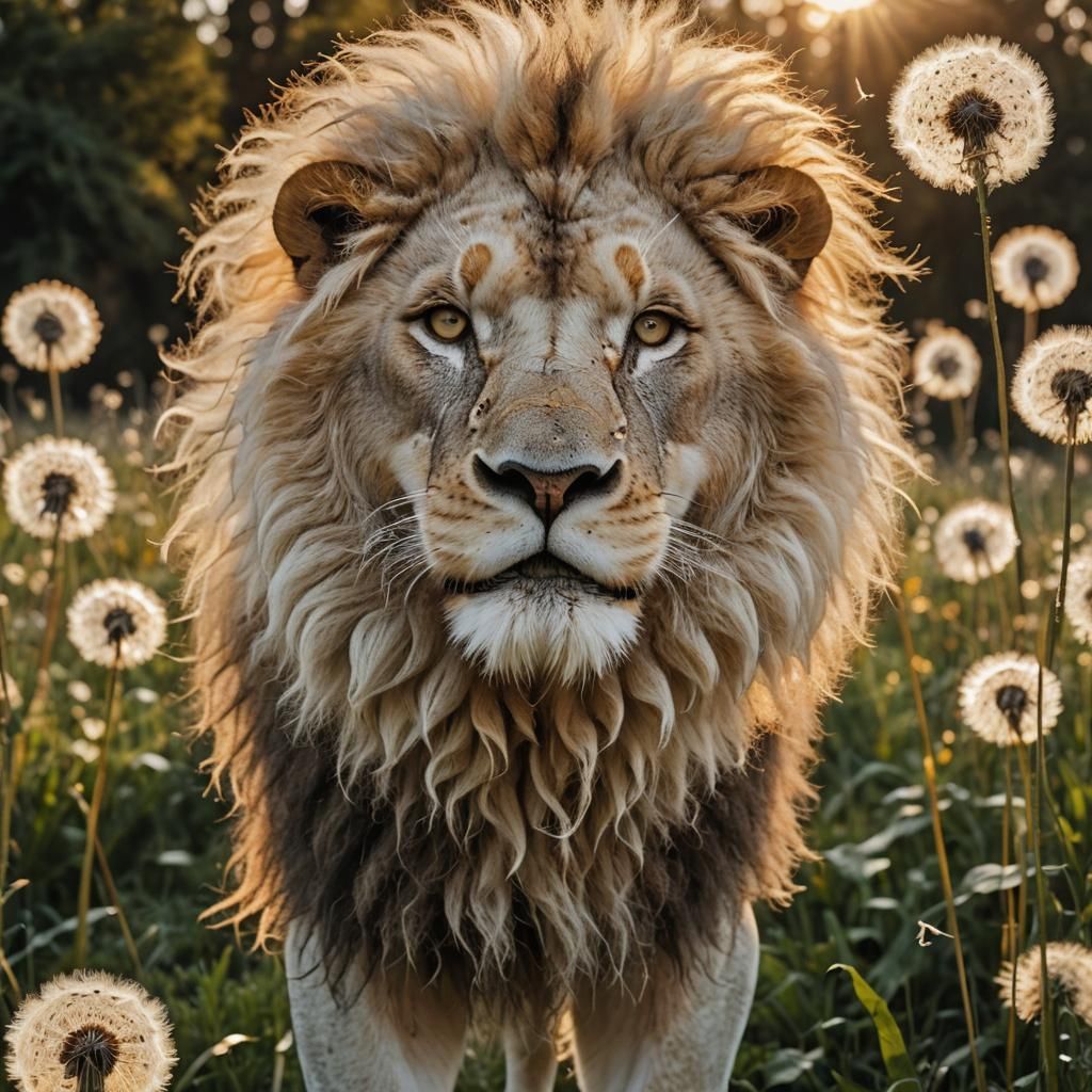 Ethereal Lion's Head on Dandelion Stalk