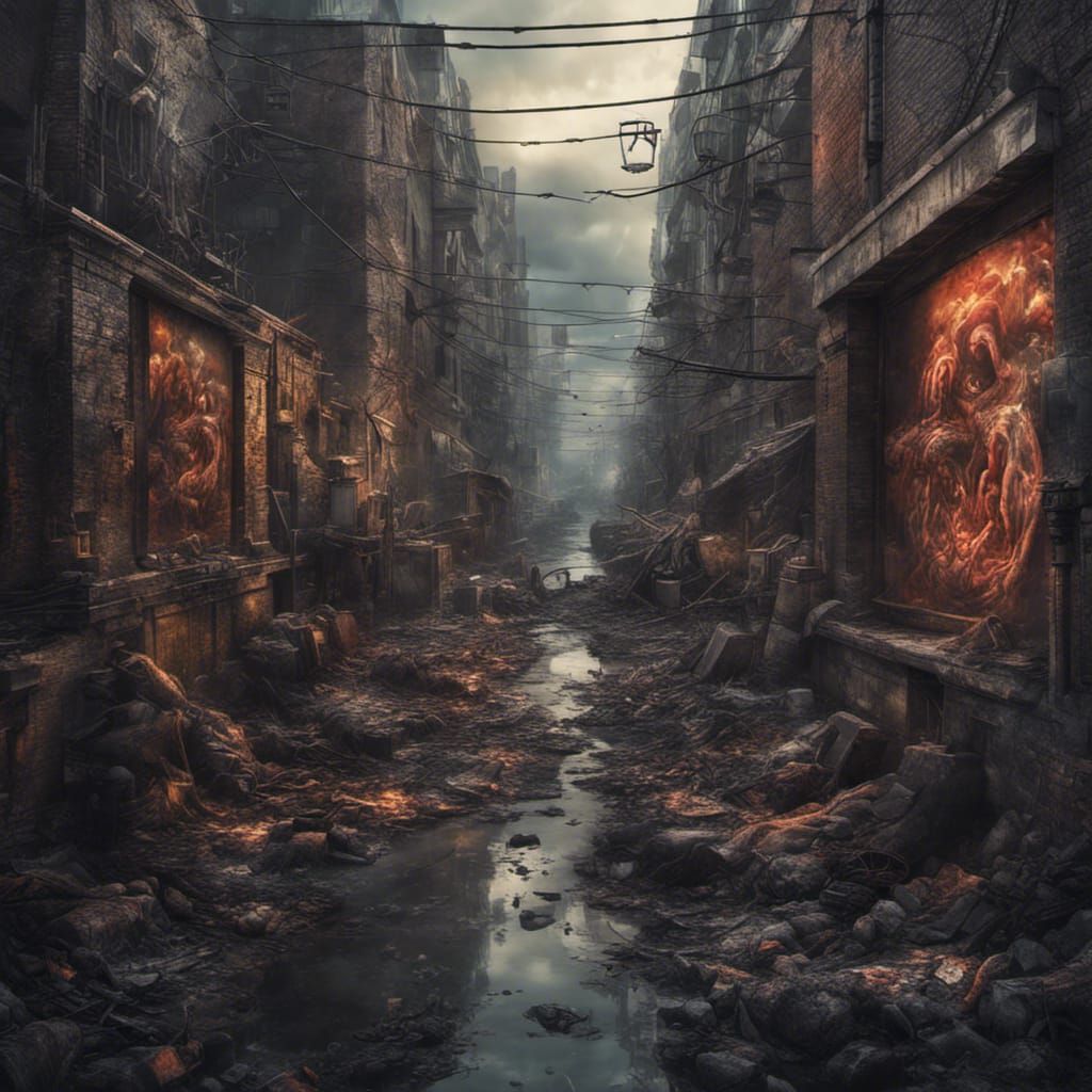 Vivid Street Art Mural in Sewer Town