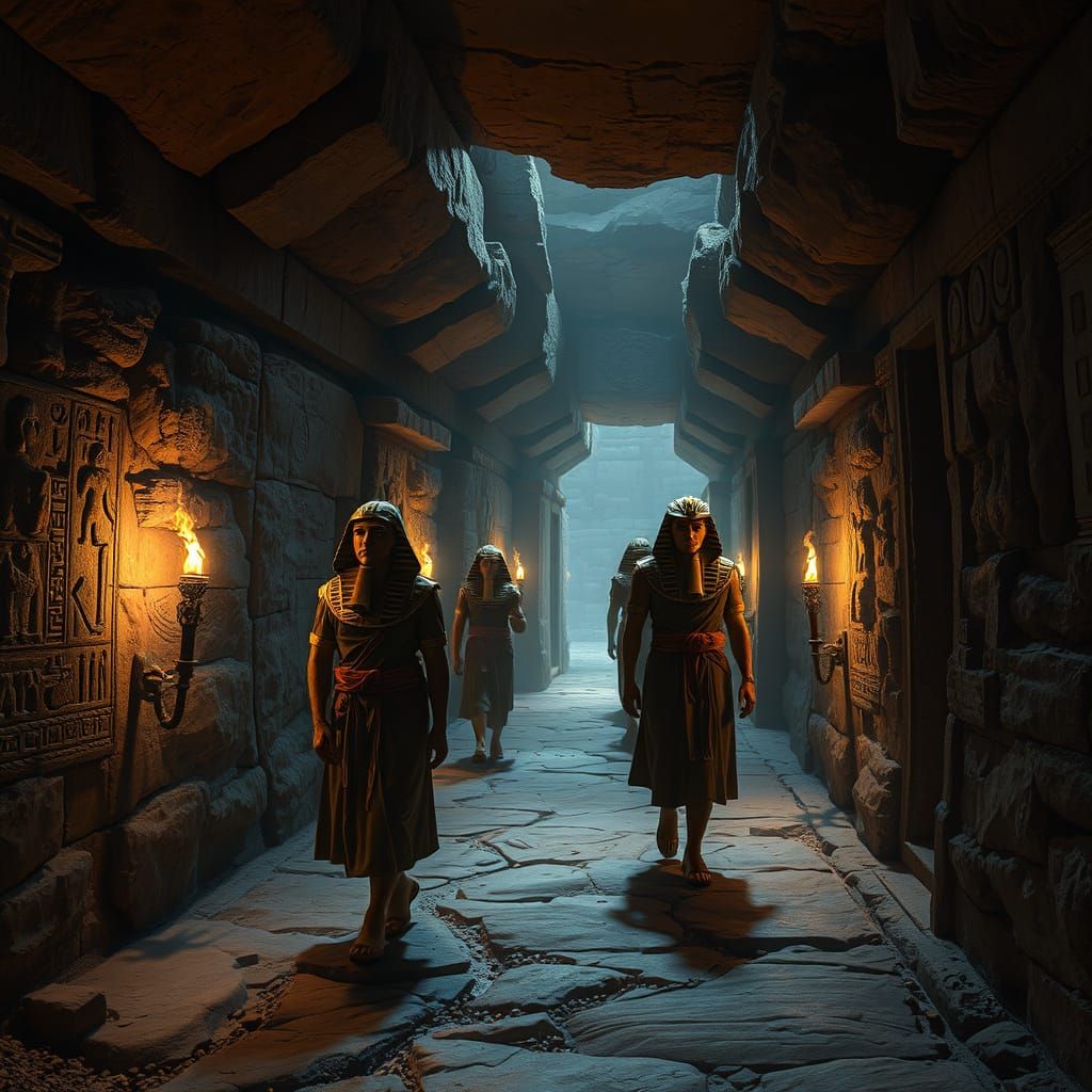 Pharaohs Explore Mystical Tunnels Beneath the Pyramids