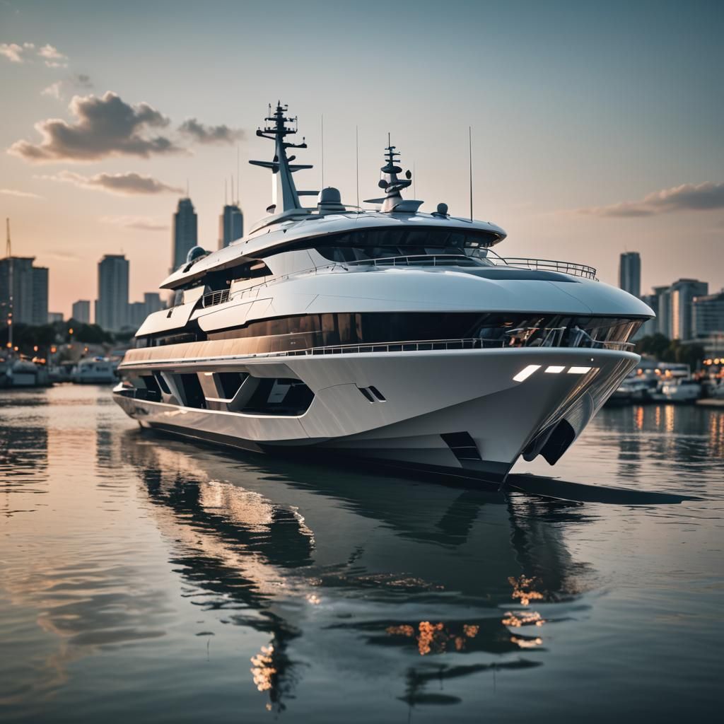 Futuristic Boat Docked: Professional Photography