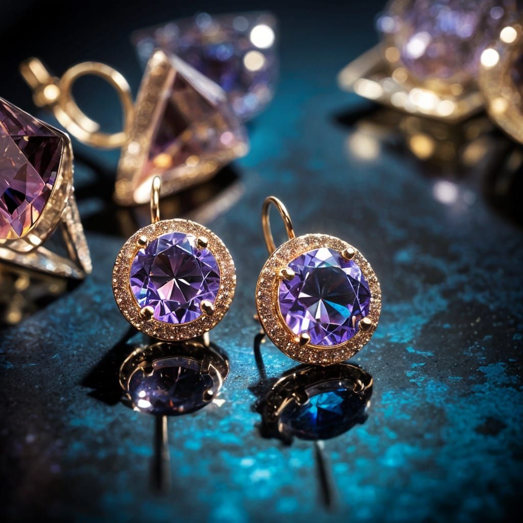 Earrings in Precisionism with Volumetric Lighting