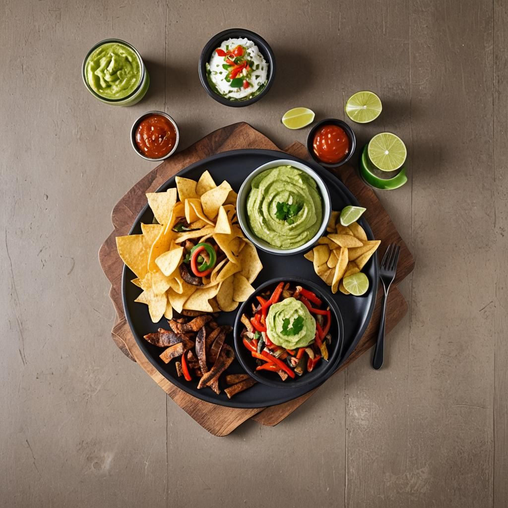 Delicious Fajitas, Guacamole, and Margarita