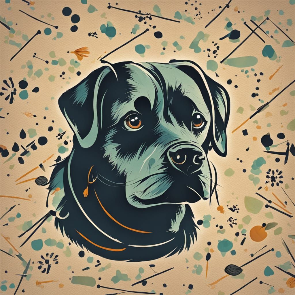 sticks creating image of a dog