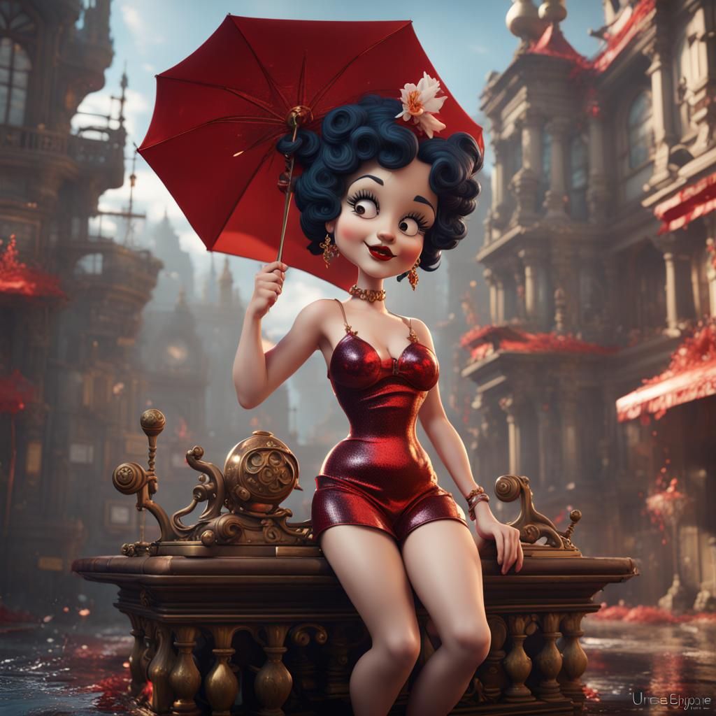 Betty Boop Detailed Matte Painting in 8K