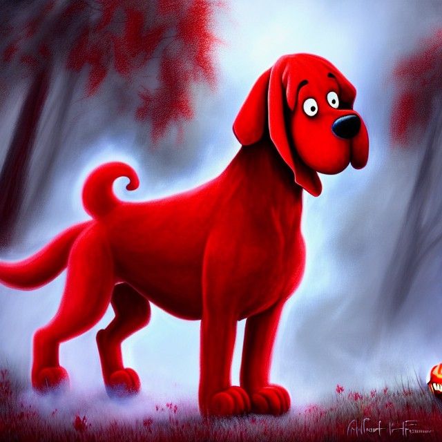 Clifford the Ghost Dog Trick-or-Treating on Halloween