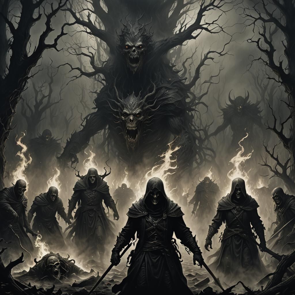 Tormented Souls in a Dark Fantasy Landscape