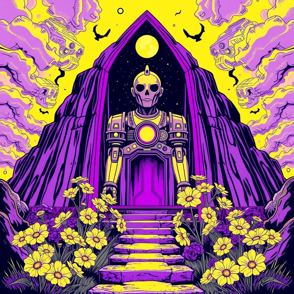 Robot Temple Violettes